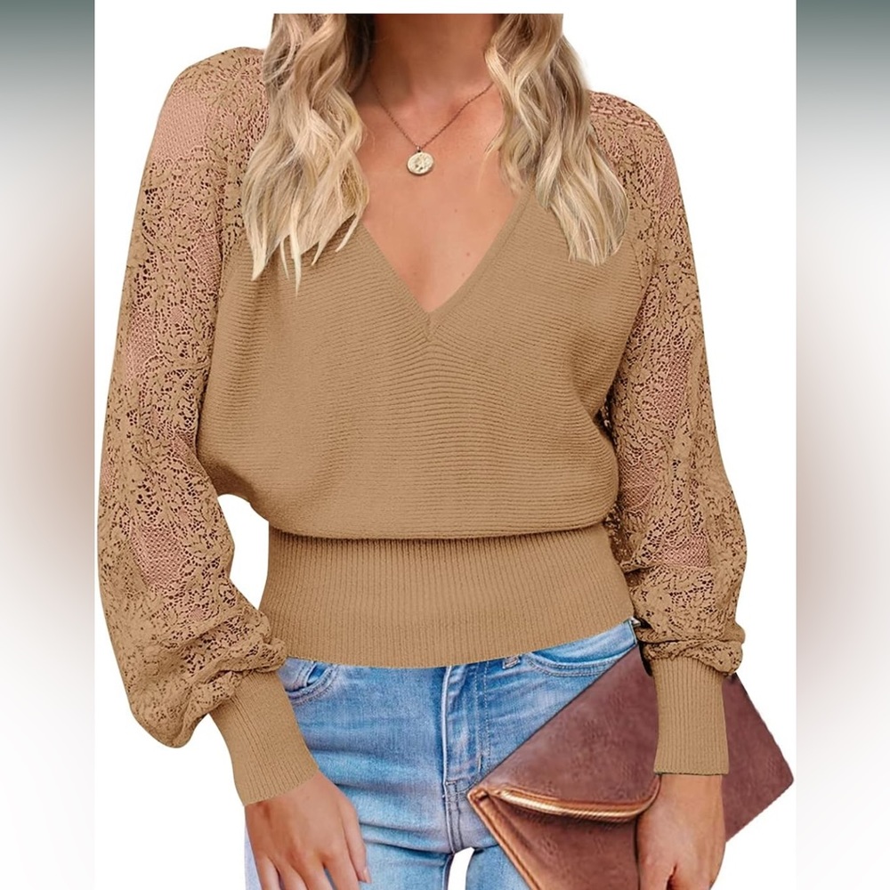 Sweater top with lace